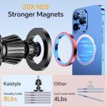 Kaistyle for Magsafe Car Mount【20 Strong Magnets】Magnetic Phone Holder for Car Phone Holder Mount Dash【360°】Cell Phone Holders for Your Car Accessories for Women Men iPhone 16 Pro Max 15 14 13 12 Plus