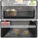 Muslogy Envelope Style Trunk Cargo Net Compatible with 2021-2025 Chevy Suburban&Tahoe, GMC Yukon&Yukon XL, Cadillac Escalade Accessories Upgraded Mesh Storage Luggage Net with Metal Hooks