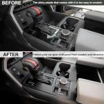 JDMCAR Central Control Gear Shift Panel Trim Cover Compatible with 2022 2023 2024 2025 Toyota Tundra/Sequoia Accessories, Gear Shift Control Anti-Scratch Panel Decorative Sticker -Matte Black