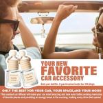 Car Air Freshener Hanging 2 Pack Vanilla Cream Air Freshener Diffuser for Cars, 45+ days Long-Lasting Fragrance, Air Fresheners Diffuser oil For Car,Car Air Freshener For Women Gift, Made in USA