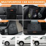 Vankor Car Trash Can Bin with Lid Hanging for Back Seat, Car Accessories for Women Men Leak Proof Automotive Garbage Cans Leakproof Vehicle Trash Can for Truck SUV Black