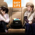 HOTOR Car Trash Can with Lid and Storage Pockets - 100% Leak-Proof Organizer, Waterproof Garbage Can, Multipurpose Trash Bin for Car, 2 Gallons, Black