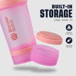 BlenderBottle Shaker Bottle with Pill Organizer and Storage for Protein Powder, Classic V2 ProStak System, 22-Ounce, Pink