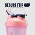 BlenderBottle Shaker Bottle with Pill Organizer and Storage for Protein Powder, Classic V2 ProStak System, 22-Ounce, Pink