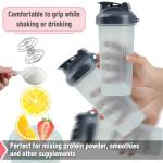 Mr. Pen- Shaker Bottles for Protein Mixes, 28 oz, 2 Pack, Clear, Protein Shaker Bottle with Wire Whisk Ball, Blender Bottle