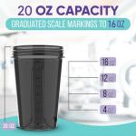 VELOMIX -2 Pack- 20 oz Protein Shaker Bottles for Protein Mixes - 2x Wire Whisk | Leak Proof Shaker Cups for Protein Shakes and Pre Workout | Protein Shaker Bottle Pack