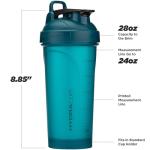 Hydra Cup ProFlow Shaker Bottles 6-Pack (28oz) | Protein Shaker Cups with Whisk Ball, Leak-Proof Lid, Hidden Carry Handle | BPA-Free Gym Mixer for Protein Powder, Mixing Supplements, Fresh Colors