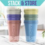 VELOMIX -6 PACK- 20 OZ Protein Shaker Bottles for Protein Mixes, Shaker Cups for Protein Shakes, Small Shaker Bottle Pack, Shaker Cup, Shakers for protein Shakes (Pastel Shades - 6 Pack)