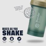 BlenderBottle Classic V2 Shaker Bottle Perfect for Protein Shakes and Pre Workout, 20-Ounce (3 Pack), Black, Tan/Blue, Purple
