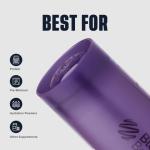 BlenderBottle Classic V2 Shaker Bottle Perfect for Protein Shakes and Pre Workout, 20-Ounce (3 Pack), Black, Tan/Blue, Purple
