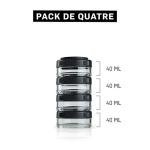 BlenderBottle GoStak Twist n' Lock Storage Jars, 40cc 4-Pak, Black