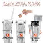 HELIMIX 2.0 Vortex Protein Shaker, 800 ml (28 oz) - Portable Leakproof Water Bottle for Protein Drinks & Smoothies, Without Ball, Dishwasher Safe