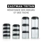 BlenderBottle GoStak Twist n' Lock Storage Jars, 40cc 4-Pak, Black