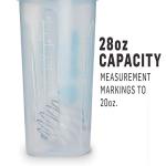 BlenderBottle Classic Shaker Bottle Perfect for Protein Shakes and Pre Workout, 28-Ounce, Clear/Black/White