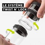 BlenderBottle GoStak Twist n' Lock Storage Jars, 40cc 4-Pak, Black