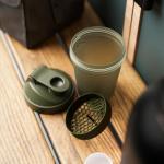 Smartshake Lite 4-Pack Protein Shaker Bottle 400 ml | 13.5 oz - Leakproof Screw-on Lid - BPA Free – Unisex - Mist Grey, Army Green, Black, Navy Blue