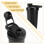 Mr. Pen- Shaker Bottles for Protein Mixes with Twist Cap, 28 oz, Black Protein Shaker Bottle with Wire Whisk Ball, Shaker Cup, Mixer Bottle