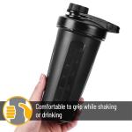 Mr. Pen- Shaker Bottles for Protein Mixes with Twist Cap, 28 oz, Black Protein Shaker Bottle with Wire Whisk Ball, Shaker Cup, Mixer Bottle