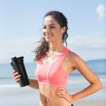 Mr. Pen- Shaker Bottles for Protein Mixes with Twist Cap, 28 oz, Black Protein Shaker Bottle with Wire Whisk Ball, Shaker Cup, Mixer Bottle