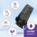 VELOMIX -6 PACK- Shaker Cups for Protein Shakes 20 oz - 6x Wire Whisk | Leak Proof Protein Shaker Bottle for Protein Shakes, Shaker Bottle Pack for Pre & Post Workout, Shaker Cup (ALL IN BLACK)