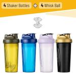 Mr. Pen- Shaker Bottles for Protein Mixes, 28 oz, 4 Pack, Colorful Protein Shaker Bottle with Wire Whisk Ball, Mixer Bottle