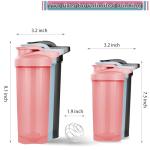 ShakerZoo 6 Pack Protein Shaker Bottles for Protein Mixes, Shaker Cups for Protein Shakes, 3 pcs 24 oz and 3 pcs 20 oz (Multicolor)