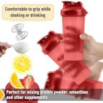 Mr. Pen- Shaker Bottles for Protein Mixes, 28 oz, 1 Pack, Red, Protein Shaker Bottle with Wire Whisk Ball, Blender Bottle