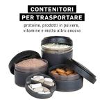 BlenderBottle ProStak Twist n' Lock Storage Jars Expansion 2-Pak with Pill Tray, All Black