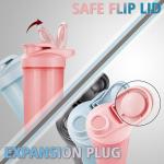 ShakerZoo 6 Pack Protein Shaker Bottles for Protein Mixes, Shaker Cups for Protein Shakes, 3 pcs 24 oz and 3 pcs 20 oz (Multicolor)