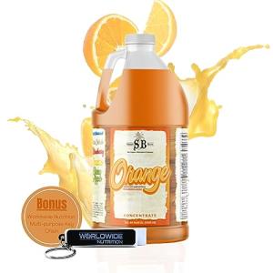 Worldwide Nutrition Bundle: Specialty Blends Cola Flavored Syrup Cocktail Mixer Concentrate, Made with Organic Orange Flavor Syrups For Drinks, 1/2 Gallon, Pack of 1 & Multi Purpose Key Chain