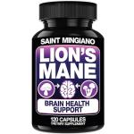 Saint Mingiano Lion's Mane Mushroom Supplement | 120 Capsules: Alpha Brain Enhancement of Cognitive Clarity, Focus with Our Specialty Blend 4 Mushroom Mycelium Formula