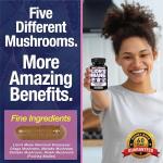 Saint Mingiano Lion's Mane Mushroom Supplement | 120 Capsules: Alpha Brain Enhancement of Cognitive Clarity, Focus with Our Specialty Blend 4 Mushroom Mycelium Formula