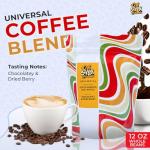 OH HEY BRANDS Whole Bean Coffee 12 oz – Medium Roast Specialty Blend – Freshly Roasted, Smooth Texture, Chocolatey & Dried Berry Flavors – Universal