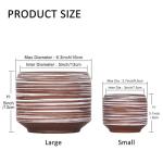 Gepege 6 Inch + 4 inch Ceramic Plant Pots for Indoor Plants, Small Large Round Succulent Orchids Flower Pot with Drainage Holes, Coffee