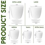 Utopia Home - Plant Pots Indoor with Drainage - 7/6.6/6/5.3/4.8 Inches Garden Flower Pots for Indoor Planter - 5 Pack White Plastic Planters - Ideal for Stocking Stuffers or Room, Office Home Decor
