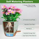 Vanslogreen Plant Pots Indoor 7/6.5/6/5.5/5 Inch Self Watering Planters for Indoor Plants with Drainage Hole, Plastic Flower Pots for Succulents, African Violet (Green)