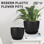 YNNICO Plant Pots 12/10/9 inch Set of 3, Flower Pots with Multi Mesh Drainage Holes, Large Planters for Indoor Outdoor Garden Plants and Flowers. (Black)