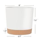 kubvici 2 Pack 8 Inch Planters for Indoor Plants, Plastic Flower Pots Plant Pots Indoor with Drainage Saucer for Outdoor Garden Home Plant, White 8”