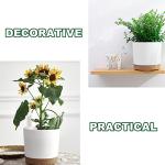 kubvici 2 Pack 8 Inch Planters for Indoor Plants, Plastic Flower Pots Plant Pots Indoor with Drainage Saucer for Outdoor Garden Home Plant, White 8”
