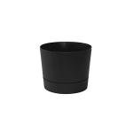 Root & Vessel Majestic Mid-Century Modern Low Profile Cylinder Pot, Matte Black, 6.5"