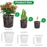 Bluepro 36 Packs 5/4/3.5 Inch Reinforced Clear Nursery Pots with Drainage Hole, Transparent Variety Pack Plastic Plant Pot Seedling Planter Seed Starter Flower