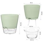 Hayder Plant Pots 6 inch Set of 6, Self Watering Flower Pots Indoor Outdoor, Self Watering Planters with Drainage Hole & Clear Saucer Reservoir