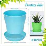 Bchjatk 8 Pcs Plant Pots,3.8" Flower Pots,Gardening Gifts,Plastic Pot for Plants,Nursery Succulent Pot Planters for Indoor Plants,Small Flower Pots,Cute Plant Pots