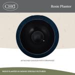 Classic Home and Garden Rosie Modern Planter w/Drainage - Contemporary Planter Bowls - Shallow Round Vases for Small Plants - Versatile Indoor & Outdoor Pots (10” Weathered Copper)