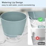 Hayder Plant Pots 6 inch Set of 6, Self Watering Flower Pots Indoor Outdoor, Self Watering Planters with Drainage Hole & Clear Saucer Reservoir