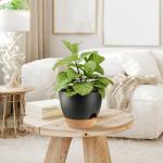 SE SUN-E Self Watering Plants Pot with Drainage Hole, Flower Plants Pots for Indoor & Outdoor, Black Plastic Self Watering Planters Succulent Pot 5pcs/Set