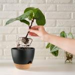 SE SUN-E Self Watering Plants Pot with Drainage Hole, Flower Plants Pots for Indoor & Outdoor, Black Plastic Self Watering Planters Succulent Pot 5pcs/Set