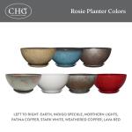 Classic Home and Garden Rosie Modern Planter w/Drainage - Contemporary Planter Bowls - Shallow Round Vases for Small Plants - Versatile Indoor & Outdoor Pots (10” Weathered Copper)