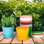 Bchjatk 8 Pcs Plant Pots,3.8" Flower Pots,Gardening Gifts,Plastic Pot for Plants,Nursery Succulent Pot Planters for Indoor Plants,Small Flower Pots,Cute Plant Pots