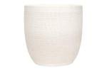 Creative Co-Op Large Matte White Embossed Stoneware Planter